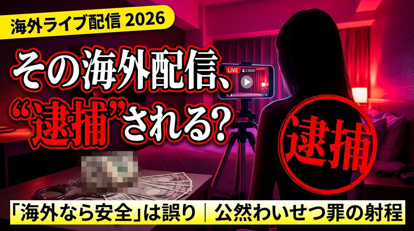 「海外のライブ配信なら捕まらない」は誤り — Stripchat摘発でわかる公然わいせつ罪の射程とクリエイターのリスク【2026】
