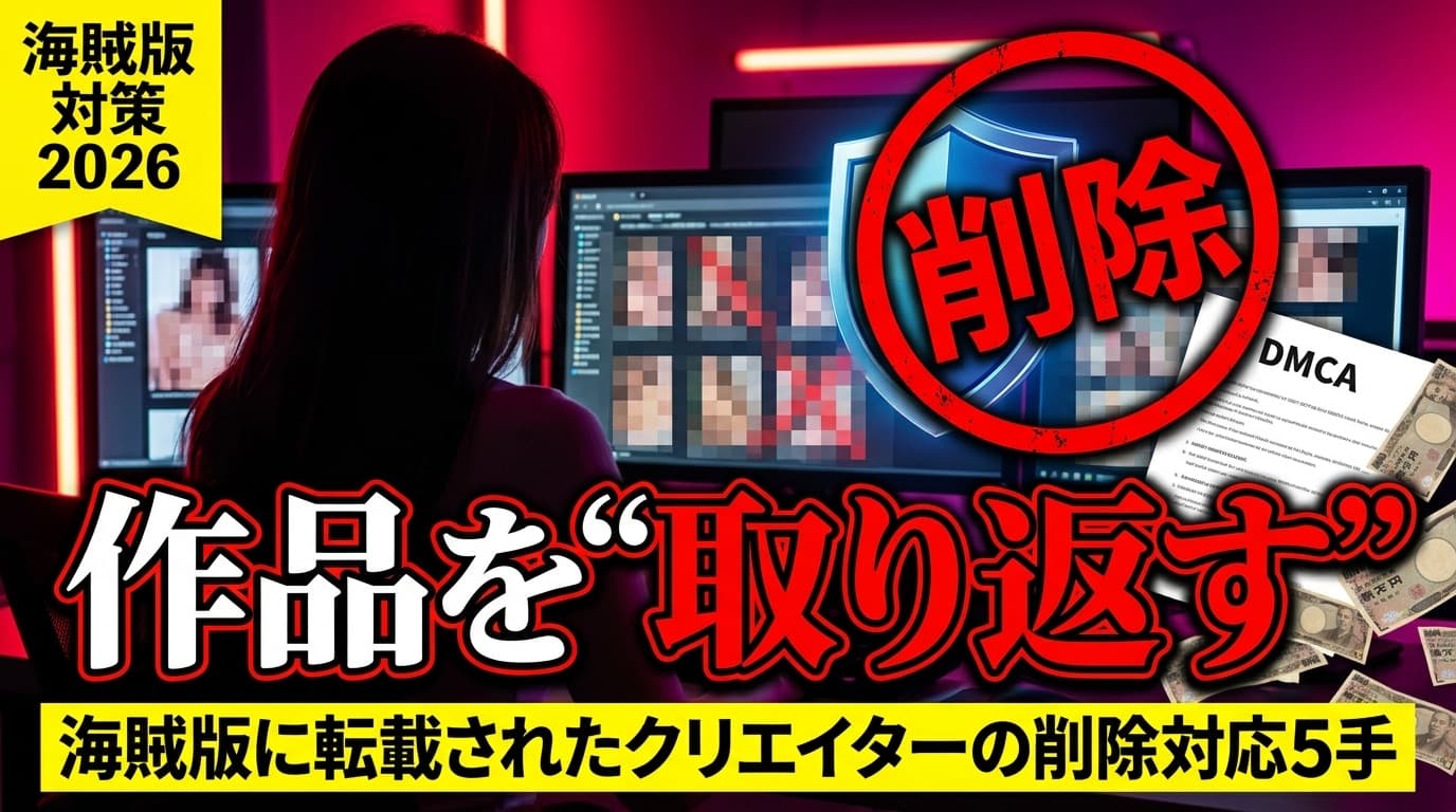 自作が海賊版サイトに転載されたら — クリエイターの削除対応【DMCA・文化庁・費用支援】と、正規流通への軸足【2026】